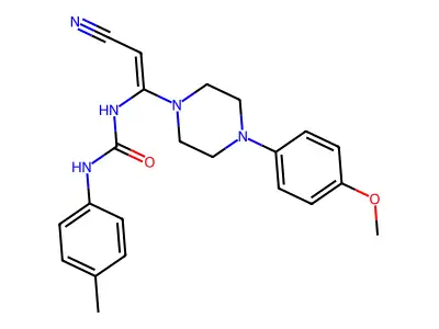 N-{2-cyano-1-[4-(4-methoxyphenyl)piperazino]vinyl}-N'-(4-methylphenyl)urea structure