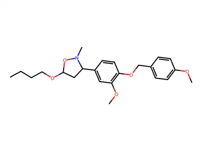 5-butoxy-3-{3-methoxy-4-[(4-methoxybenzyl)oxy]phenyl}-2-methyltetrahydroisoxazole structure