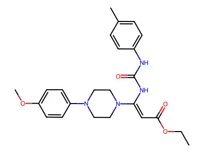 Ethyl 3-[4-(4-methoxyphenyl)piperazino]-3-[(4-toluidinocarbonyl)amino]acrylate structure