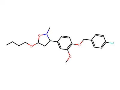 5-Butoxy-3-{4-[(4-fluorobenzyl)oxy]-3-methoxyphenyl}-2-methyltetrahydroisoxazole structure