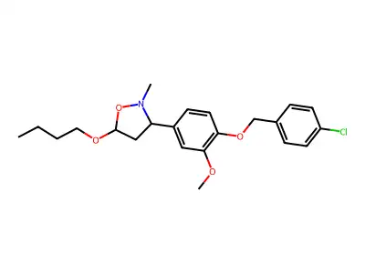 5-Butoxy-3-{4-[(4-chlorobenzyl)oxy]-3-methoxyphenyl}-2-methyltetrahydroisoxazole structure