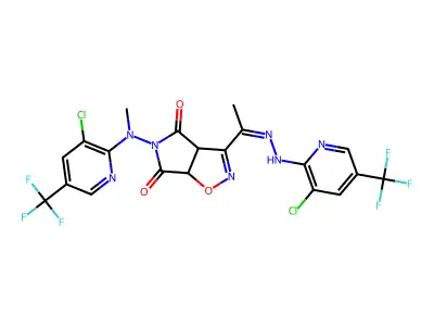 3-[N-[[3-chloro-5-(trifluoromethyl)pyridin-2-yl]amino]-C-methylcarbonimidoyl]-5-[[3-chloro-5-(trifluoromethyl)pyridin-2-yl]-methylamino]-3a,6a-dihydropyrrolo[3,4-d][1,2]oxazole-4,6-dione structure