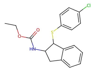ethyl N-{1-[(4-chlorophenyl)sulfanyl]-2,3-dihydro-1H-inden-2-yl}carbamate structure