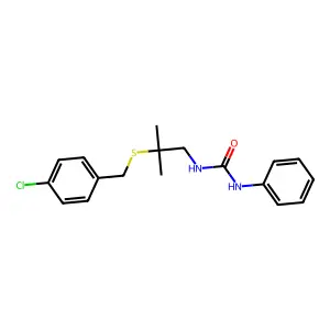 N-{2-[(4-chlorobenzyl)sulfanyl]-2-methylpropyl}-N'-phenylurea structure