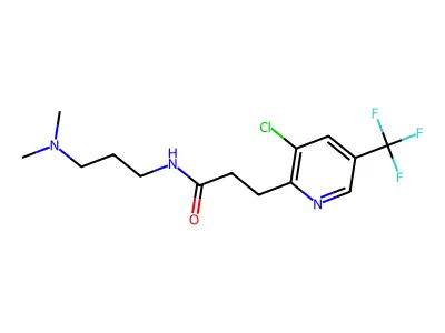 3-[3-chloro-5-(trifluoromethyl)pyridin-2-yl]-N-[3-(dimethylamino)propyl]propanamide structure