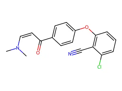 2-Chloro-6-{4-[3-(dimethylamino)acryloyl]phenoxy}benzenecarbonitrile structure