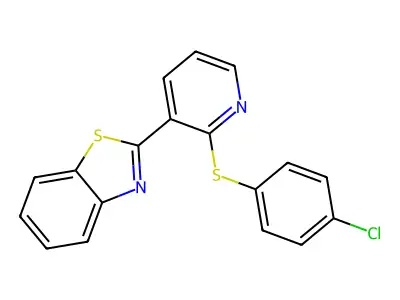 2-(2-((4-Chlorophenyl)sulfanyl)-3-pyridinyl)-1,3-benzothiazole structure