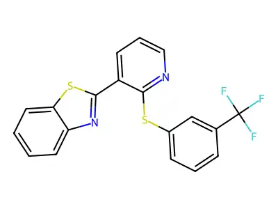 2-(2-{[3-(Trifluoromethyl)phenyl]sulfanyl}-3-pyridinyl)-1,3-benzothiazole structure