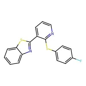 2-{2-[(4-Fluorophenyl)sulfanyl]-3-pyridinyl}-1,3-benzothiazole structure