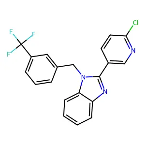 2-(6-chloro-3-pyridinyl)-1-[3-(trifluoromethyl)benzyl]-1H-1,3-benzimidazole structure