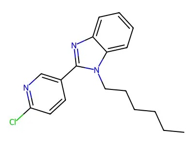 2-(6-chloro-3-pyridinyl)-1-hexyl-1H-1,3-benzimidazole structure