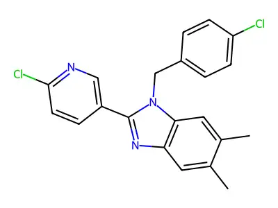 1-(4-chlorobenzyl)-2-(6-chloro-3-pyridinyl)-5,6-dimethyl-1H-1,3-benzimidazole structure
