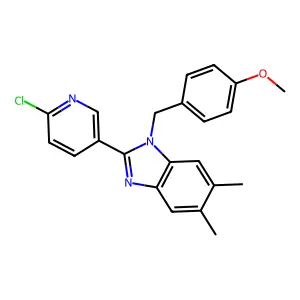2-(6-chloro-3-pyridinyl)-1-(4-methoxybenzyl)-5,6-dimethyl-1H-1,3-benzimidazole structure