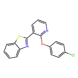2-[2-(4-Chlorophenoxy)pyridin-3-yl]-1,3-benzothiazole structure