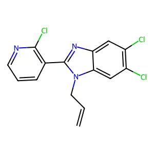 1-allyl-5,6-dichloro-2-(2-chloro-3-pyridinyl)-1H-1,3-benzimidazole structure