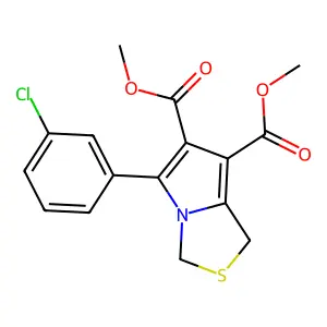 dimethyl 5-(3-chlorophenyl)-1H-pyrrolo[1,2-c][1,3]thiazole-6,7-dicarboxylate structure
