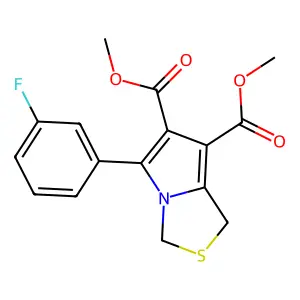 dimethyl 5-(3-fluorophenyl)-1H-pyrrolo[1,2-c][1,3]thiazole-6,7-dicarboxylate structure