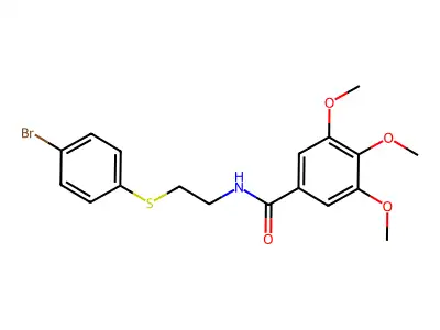 N-{2-[(4-bromophenyl)sulfanyl]ethyl}-3,4,5-trimethoxybenzenecarboxamide structure