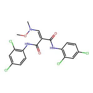 N~1~,N~3~-bis(2,4-dichlorophenyl)-2-{[methoxy(methyl)amino]methylene}malonamide structure