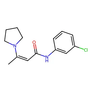 N-(3-chlorophenyl)-3-pyrrolidin-1-ylbut-2-enamide structure
