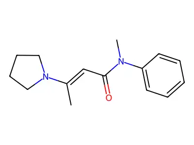 N-methyl-N-phenyl-3-pyrrolidin-1-ylbut-2-enamide structure
