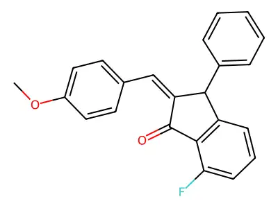 7-fluoro-2-[(4-methoxyphenyl)methylidene]-3-phenyl-3H-inden-1-one structure
