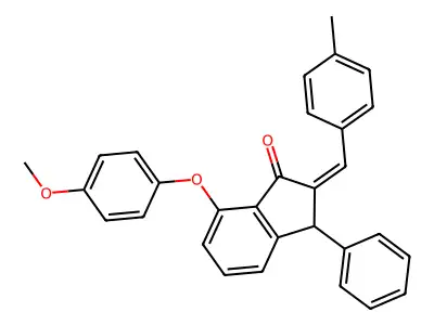 7-(4-methoxyphenoxy)-2-[(4-methylphenyl)methylidene]-3-phenyl-3H-inden-1-one structure