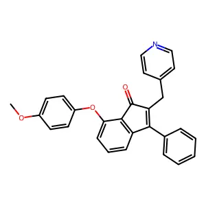 7-(4-methoxyphenoxy)-3-phenyl-2-(4-pyridinylmethyl)-1H-inden-1-one structure
