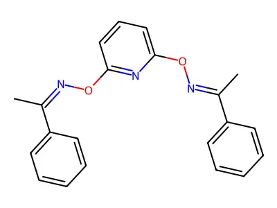 1-phenyl-N-[[6-(1-phenylethylideneamino)oxy-2-pyridinyl]oxy]ethanimine structure