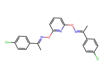 1-(4-chlorophenyl)-N-[6-[1-(4-chlorophenyl)ethylideneamino]oxypyridin-2-yl]oxyethanimine structure