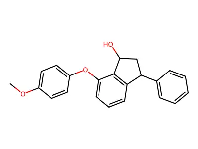 7-(4-methoxyphenoxy)-3-phenyl-2,3-dihydro-1H-inden-1-ol structure