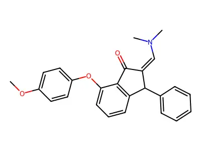 2-[(Dimethylamino)methylene]-7-(4-methoxyphenoxy)-3-phenyl-1-indanone structure