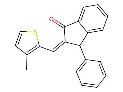2-[(3-methylthiophen-2-yl)methylidene]-3-phenyl-3H-inden-1-one structure