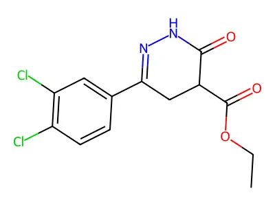 Ethyl 6-(3,4-dichlorophenyl)-3-oxo-2,3,4,5-tetrahydro-4-pyridazinecarboxylate structure