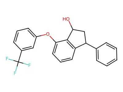 3-Phenyl-7-[3-(trifluoromethyl)phenoxy]-1-indanol structure
