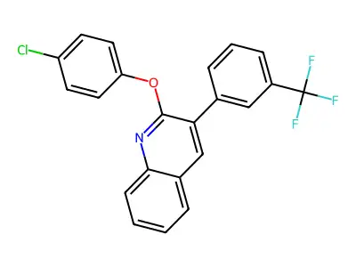 2-(4-Chlorophenoxy)-3-[3-(trifluoromethyl)phenyl]quinoline structure