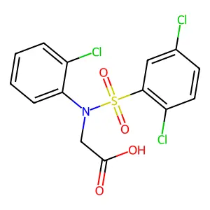 2-{2-Chloro[(2,5-dichlorophenyl)sulfonyl]anilino}acetic acid structure