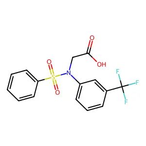 N-(phenylsulfonyl)-N-[3-(trifluoromethyl)phenyl]glycine structure