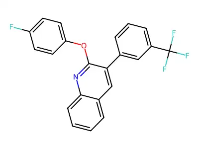 2-(4-Fluorophenoxy)-3-[3-(trifluoromethyl)phenyl]quinoline structure