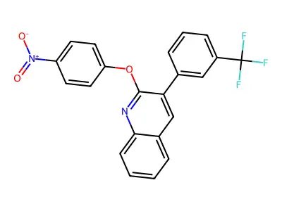 2-(4-Nitrophenoxy)-3-[3-(trifluoromethyl)phenyl]quinoline structure