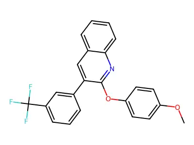 2-(4-Methoxyphenoxy)-3-[3-(trifluoromethyl)phenyl]quinoline structure