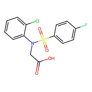 2-{2-Chloro[(4-fluorophenyl)sulfonyl]anilino}acetic acid structure