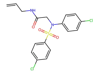 N-allyl-2-{4-chloro[(4-chlorophenyl)sulfonyl]anilino}acetamide structure