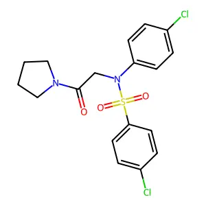 4-chloro-N-(4-chlorophenyl)-N-[2-oxo-2-(1-pyrrolidinyl)ethyl]benzenesulfonamide structure