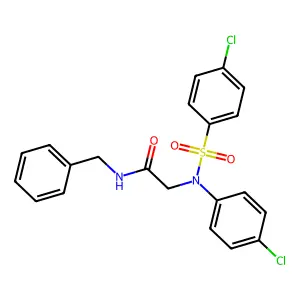 N-benzyl-2-{4-chloro[(4-chlorophenyl)sulfonyl]anilino}acetamide structure