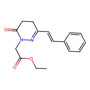 Ethyl 5,6-dihydro-6-oxo-3-(2-phenylethenyl)-1(4H)-pyridazineacetate structure