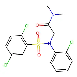 2-{2-chloro[(2,5-dichlorophenyl)sulfonyl]anilino}-N,N-dimethylacetamide structure