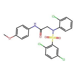 2-{2-chloro[(2,5-dichlorophenyl)sulfonyl]anilino}-N-(4-methoxyphenyl)acetamide structure