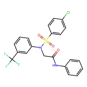 2-[[(4-chlorophenyl)sulfonyl]-3-(trifluoromethyl)anilino]-N-phenylacetamide structure