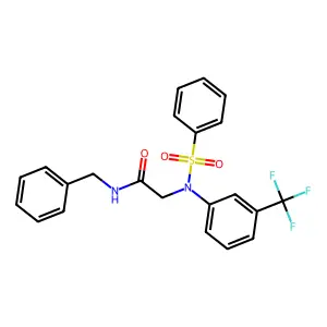 N-benzyl-2-[(phenylsulfonyl)-3-(trifluoromethyl)anilino]acetamide structure